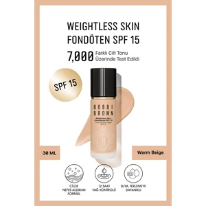 Bobbi Brown Weightless Skin 24 Saat Kalıcı Likit Fondöten SPF 15 - Doğal ve Mat Bitişli - Beige - 30 ml