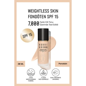 Bobbi Brown Weightless Skin 24 Saat Kalıcı Likit Fondöten SPF 15 - Doğal ve Mat Bitişli - Warm Sand - 30 ml