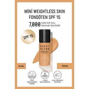Bobbi Brown Mini Weightless Skin Fondöten SPF 15 - Doğal ve Mat Bitişli - Honey - 13 ml (Seyahat Boy)