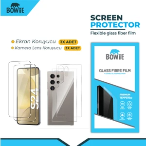 Samsung Galaxy S24 Ultra Için Ön Arka Kamera Nano Tempered Ekran Koruyucu 3 Adet Set