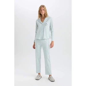Fall in Love Pijama Takım Kareli Uzun Kollu Üst Beli Lastikli Alt D6825AX24AU