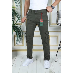 PHANTOM JEANS Erkek Haki Likralı Kargo Pantolon Esnek Gabardin/kanvas Körüklü Cep Komando Kargo Cep Şık Pantolon