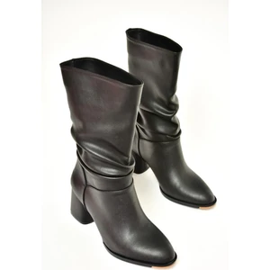 T848243009 Siyah Kalın Topuklu Kadın Bot