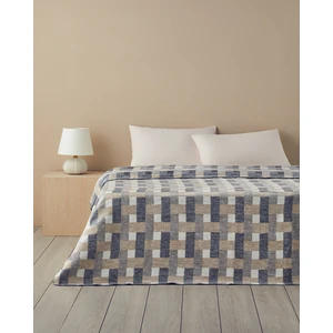 English Home Magnet Pamuklu Çift Kişilik Battaniye 200X220 cm Krem-Gri