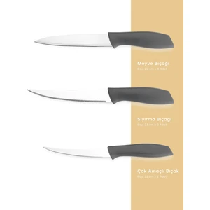 Quick Chef Bıçak Seti 10 Parça-Gri