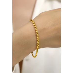 Altın Kesesi 14 Ayar Altın Pullu Parlak Bileklik 4 Mm