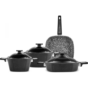 Biogranit Tank 7 Parça Tencere Seti Black