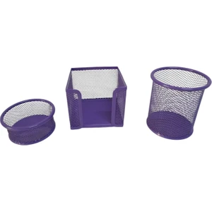 Perfore Masa Seti Metal File Gök Mor ( Üçlü)