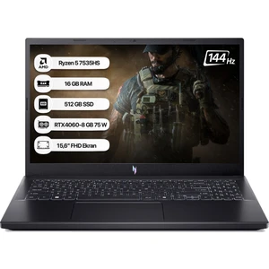 Nitro V15 ANV15-41 Amd R5 7535HS 16GB 512GB SSD RTX4060-8GB Dos 15.6 Fhd 144Hz Taşınabilir Bilgisayar NH.QSFEY.004