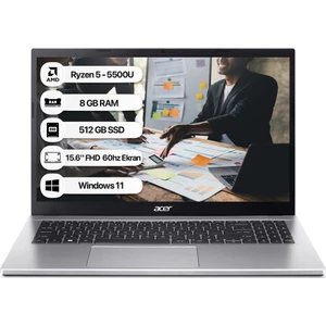 Aspire 3 A315-44P Ryzen 5 5500U 8 GB 512 GB SSD WIN11 Home 15.6" Fhd 60 Hz Taşınabilir Bilgisayar NX.KSJEY.006