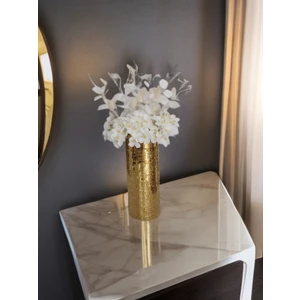 Işıltı Home Design Aynalı Gold  Cam Vazo Büyük Boy