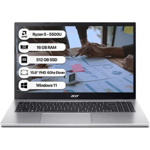 Aspire 3 A315-44P Ryzen 5 5500U 16 GB 512 GB SSD WIN11 Home 15.6" Fhd 60 Hz Taşınabilir Bilgisayar NX.KSJEY.006-16