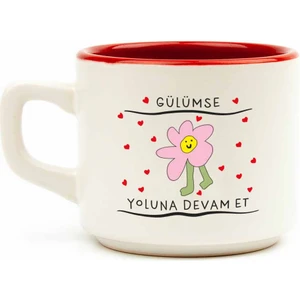 Palto Tasarım Gülümse, Yoluna Devam Et! Beyaz Venüs Kupa - Öğretmenler Günü Hediyelik Kupa