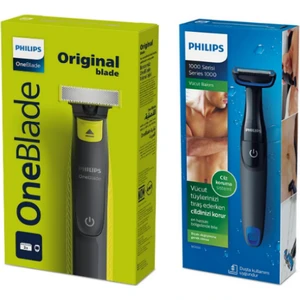 QP2724/10 Oneblade Yüz Şekillendirici - BG1024 Banyo Vücut Tıraş Makinesi Islak/kuru 2li Avantaj Set