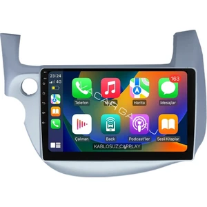 NAVECRON HONDA JAZZ 2009-13 UYUMLU  GRİ ANDROID MULTİMEDYA GERÇEK 2/32 KABLOSUZ CARPLAY GERİ GÖRÜŞ KAMERALI