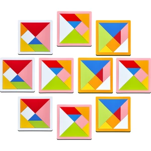 Eğitici Ahşap Oyuncak | Çocukların Zihinselgelişimi Için 10 Adet Orta Boy Tangram Seti