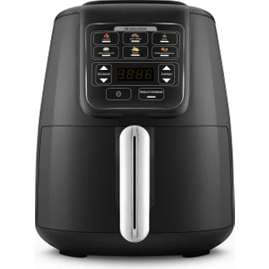 Air Pro Cook Köz Steel Xl Çelik Hazneli Airfryer Black Silver 4 Litre 4 Kişilik