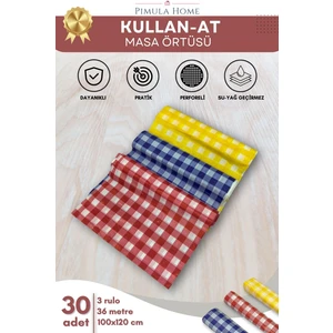 30 adet 100 x 120 cm  Kullan At Masa Örtüsü Su Geçirmez aktivite örtüsü - Ser-at Sofra 3 Rulo.