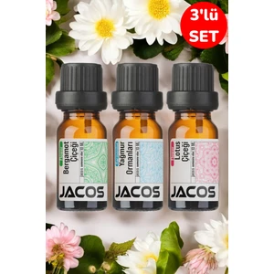Jacos Bergamot Yağmur Ormanları Lotus Esansiyel Uçucu Yağı Difüzör Esansı Oda Kokusu 3'lü Set