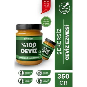 Bi Fındık Şekersiz Ceviz Ezmesi Katkısız Taze Çekim Doğal Sürülebilir Kahvaltılık  Ceviz Ezmesi 350 Gram