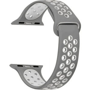 Apple Watch 10 46MM Kordon Delikli Çift Renk Silikon Gri