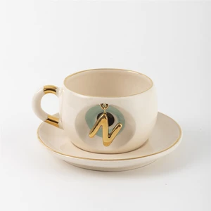 Bsk Ceramics Handmade Harfli Nazar Çay Fincanı Yeşil