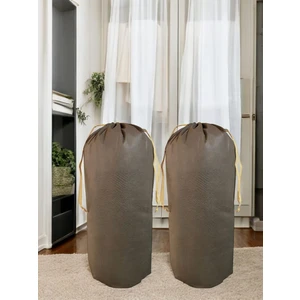 Balkan Room Kahverengi Büzgülü Hurç 2'li Set Xxl 104X62CM -Taşınma Çantası-Yorgan Yastık Çamaşır Saklama Torbası