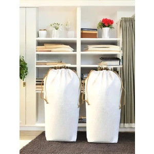 Balkan Room Beyaz Büzgülü Hurç 2'li Set Xlarge 72X62 cm - Taşınma Çantası -Yorgan Yastık Çamaşır Saklama Torbası
