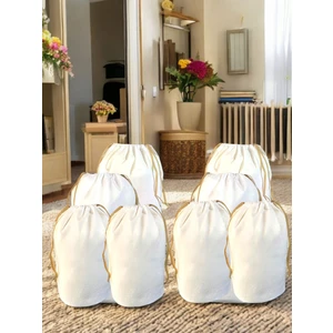 Balkan Room Beyaz Büzgülü Hurç 8'li Set - 2xxl ,2xl, 4l - Taşınma Çantası -Yorgan Yastık Çamaşır Saklama Torbası