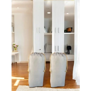 Balkan Room Gri Büzgülü Hurç 2'li Set Xlarge 86X62 cm - Taşınma Çantası - Yorgan Yastık Çamaşır Saklama Torbası
