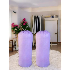 Balkan Room Lila Büzgülü Hurç 2'li Set Xxlarge 104X62 cm -Taşınma Çantası-Yorgan Yastık Çamaşır Saklama Torbası