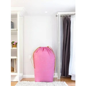 Balkan Room Pembe Büzgülü Hurç Large 72X62 cm - Taşınma Çantası - Yorgan Yastık Çamaşır Saklama Torbası