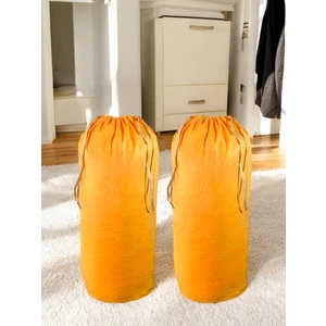 Balkan Room Turuncu Büzgülü Hurç 2'li Set Xxlarge 104X62CM-TAŞINMA Çantası-Yorgan Yastık Çamaşır Saklama Torbası