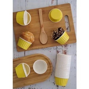 Trend Hediye Sepeti Sarı Muffin Cupcake Kalıbı Kek Kapsülü 50'li