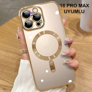 Dexmoni Phone 16 Pro Max Kılıf Kamera Lens ve Hoparlör Toz Korumalı Magsafe Şarj Özellikli Esnek Silikon