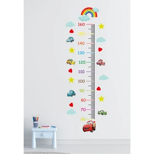 Ayza Tasarım Gökkuşağı Araba Yıldız Bulut Kalp Temalı Boy Ölçer Ölçme Cetveli Çocuk Odası Duvar Sticker Seti