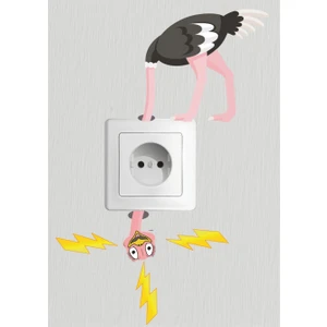 Ayza Tasarım Deve Kuşu Priz Sticker Çocuk Odası Priz Sticker