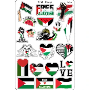 Hiras Dizayn 20 Adet Free Gazze Filistin Özgür Filistin Sticker Etiket Cikartmalari 17X25CM Laptop Boykot Matara