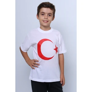 Çocuk Atatürk Ayyıldız Baskılı Tshirt Kısa Kollu A62