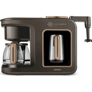 Hatır Plus Barista Steel 6 In 1 Konuşan Közde Türk Kahve Makinesi Walnut Brown