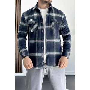 Erkek Normal Kalıp Oduncu Gömlek Mavi EDW199