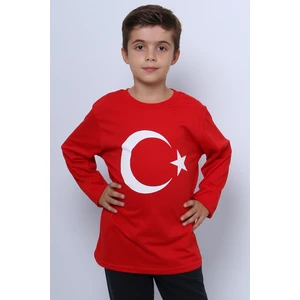 Çocuk Ayyıldız Baskılı Tshirt Uzun Kollu A57