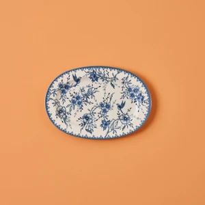Bella Maison Bleu Blanc Porselen Büyük Sunum Tabağı Mavi (30 Cm)