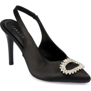 Siyah Vegan-Tekstil Kadın Stiletto - K24I1AY67328-A10  Siyah
