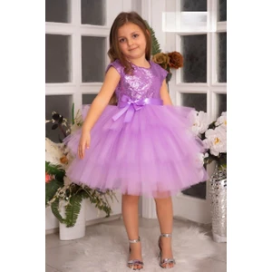 Esmaca Moda Kız Çocuk- Bebek Lila Renk Abiye Elbise