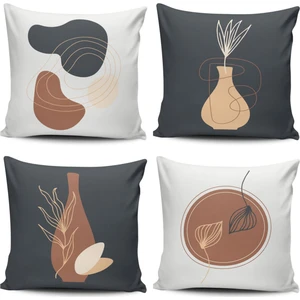 Alkan Homes Çift Taraf Baskılı Bohemian Desenli 4 Lü Kombinli Kırlent Kılıfı