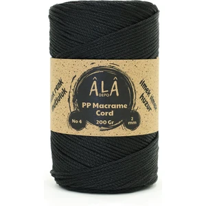 2 mm - 200 gr Polyester (Pp) Makrome Ipi 230 mt Polyester Makrome Ip Supla Ip ve Çanta Ipliği Siyah