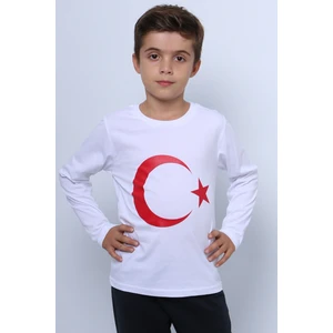 Çocuk Ayyıldız Baskılı Tshirt Uzun Kollu A57