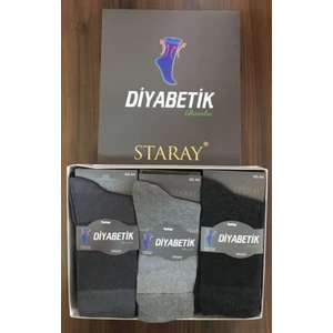 Bambu Çorap Şeker Hastaları Için Özel 12 Adet Karışık Renk Model Kutulu Şeker Hastaları Için 40-44 Numara Polyester Içermez