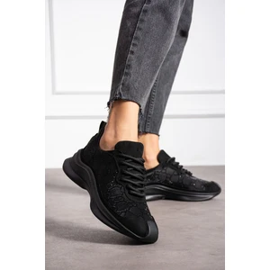 Star Siyah Gerçek Deri Süet Taş Detaylı Kadın Spor Ayakkabı